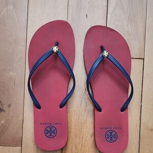 Tory Burch Red and Navy Sandals